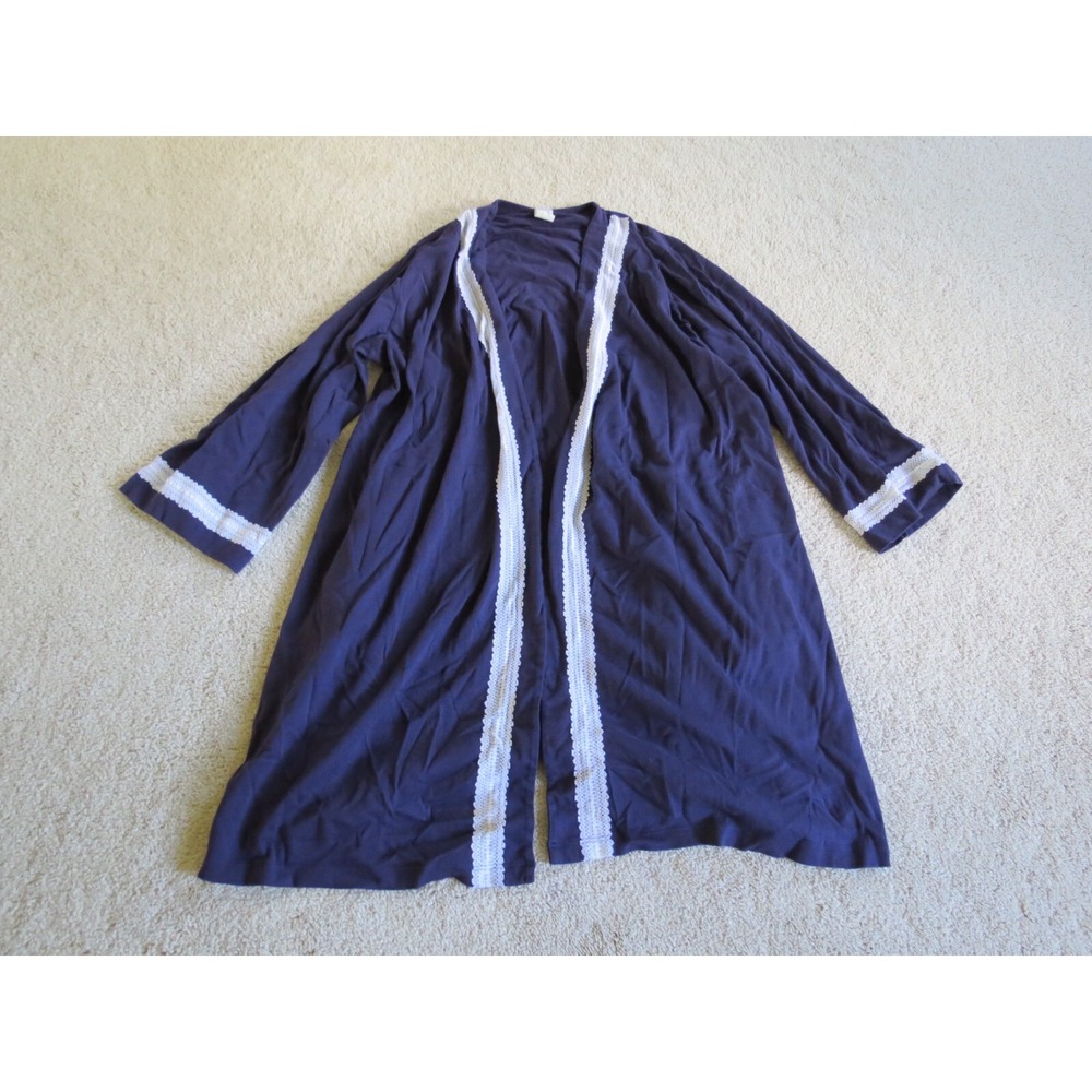 Women's Hanky Panky Nightgown Coverup Robe Navy Blue Size M/L